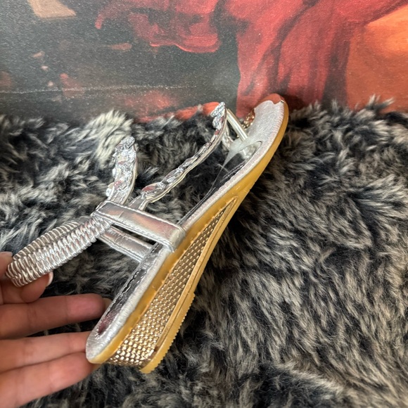 Glamorous Silver Rhinestone Women's Sandals - Picture 4 of 10